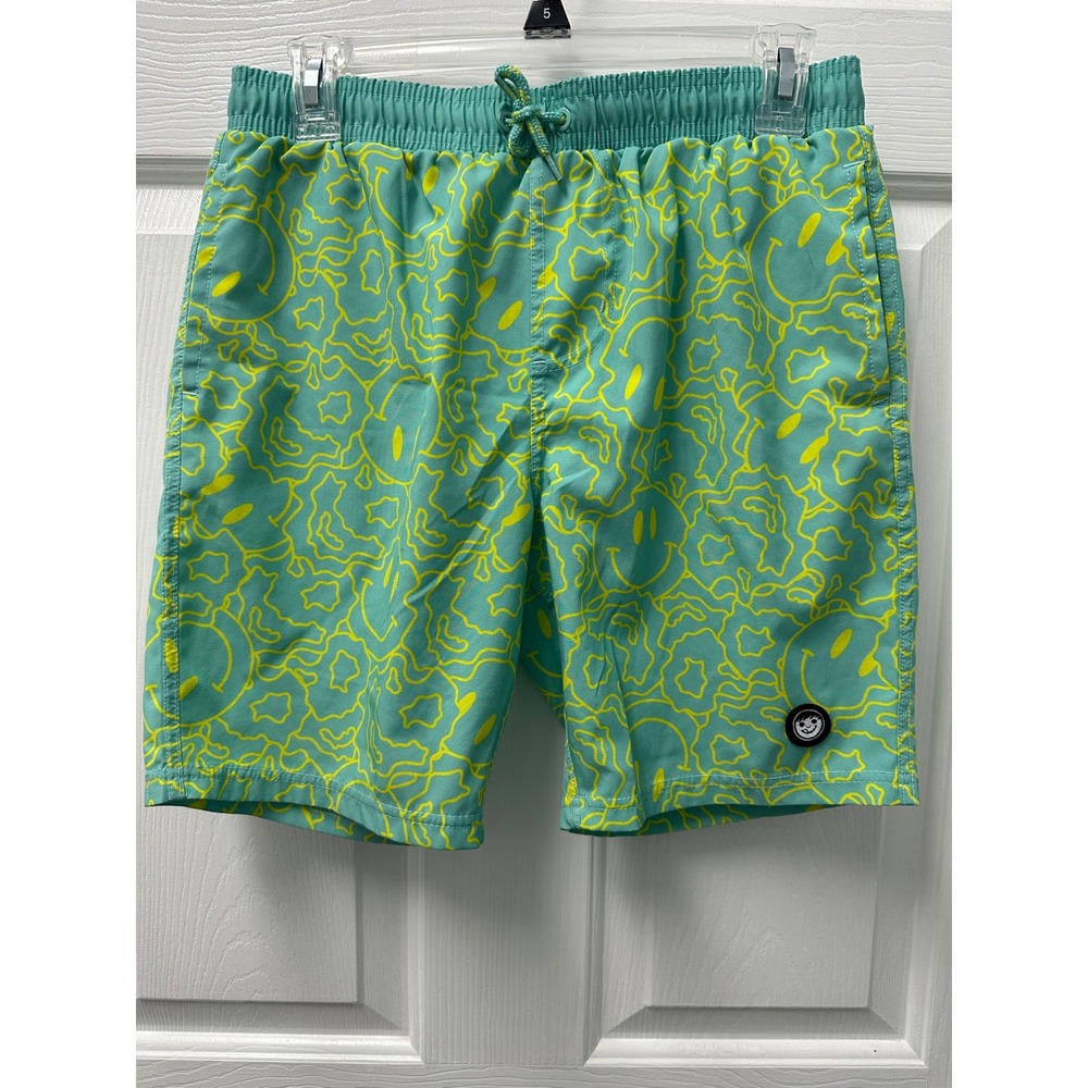 Neff Smiley Face Swim Trunks Shorts Elastic Drawstring Large Read Description